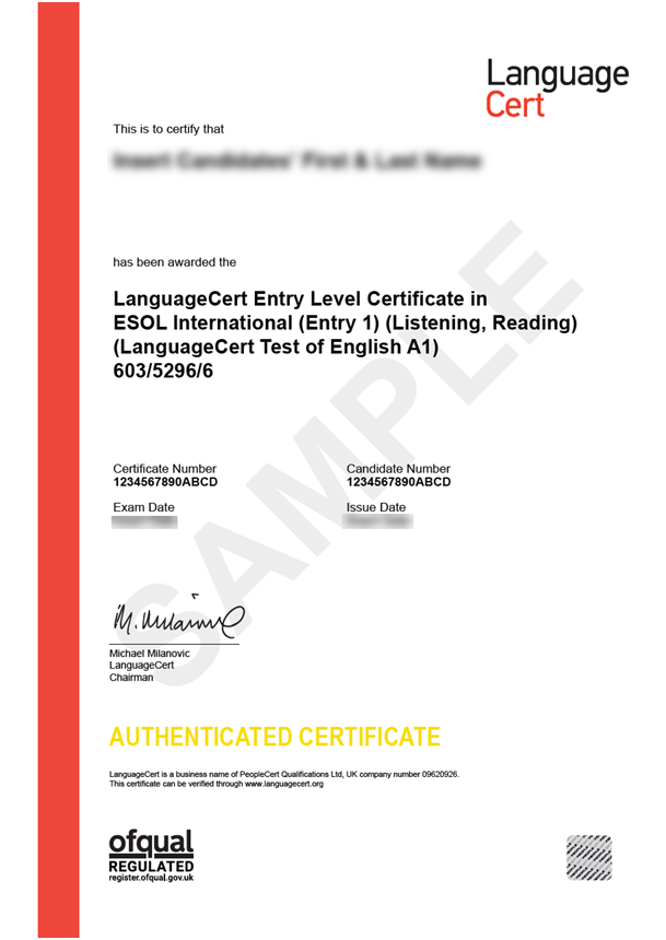 certificate